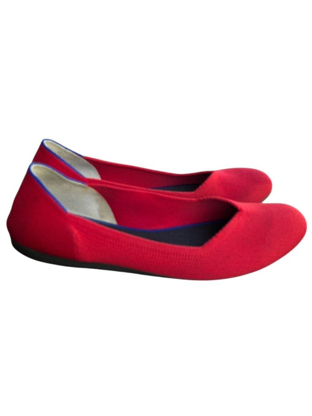 Rothy's Red Knit Ballet Flats Size 10 Womens Slip On Comfortable Shoes